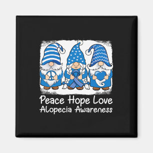 Alopecia Support Gnomes With Ribbon Blue  Magnet