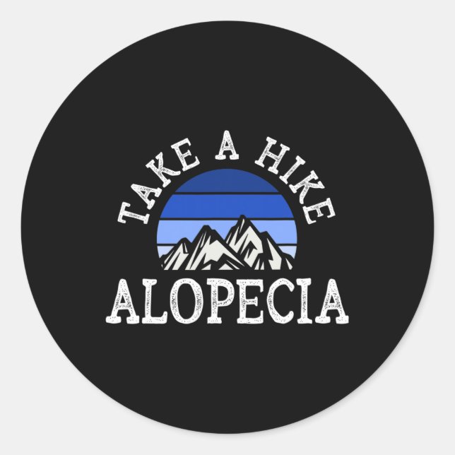 Alopecia Support Ribbon Blue Sunset Areata Awarene Classic Round Sticker (Front)