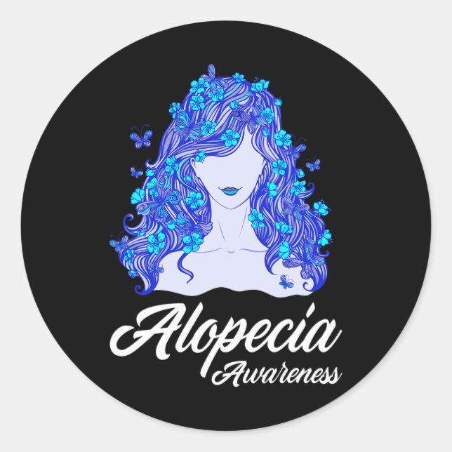 Alopecia Warrior Hair Loss Warrior Alopecia Awaren Classic Round Sticker (Front)