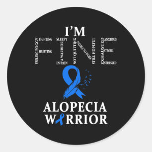 Alopecia Warrior I'm Fine Classic Round Sticker