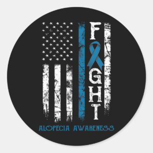 Alopecia Warrior US Flag 1 Classic Round Sticker