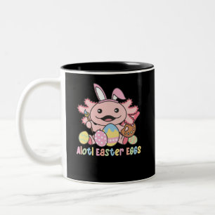 Alotl Easter Eggs Axolotl Easter With Pun Two-Tone Coffee Mug