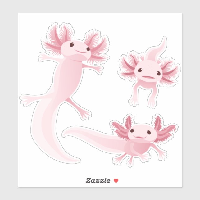 Alotta Pink Axolotls 3 Sticker Set (Sheet)