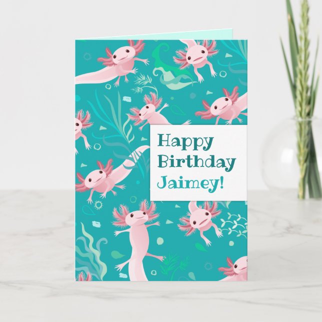 Alotta Pink Axolotls - Custom Greeting Card (Front)