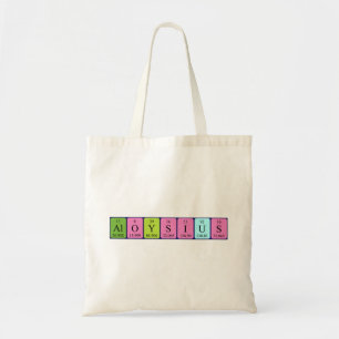 Aloysius periodic table name tote bag