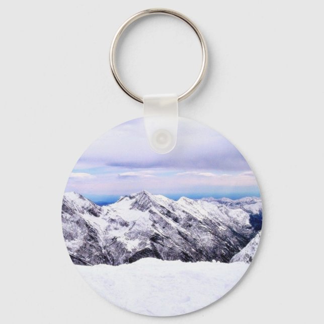 Alp Mountains Covered With Snow Key Ring (Front)