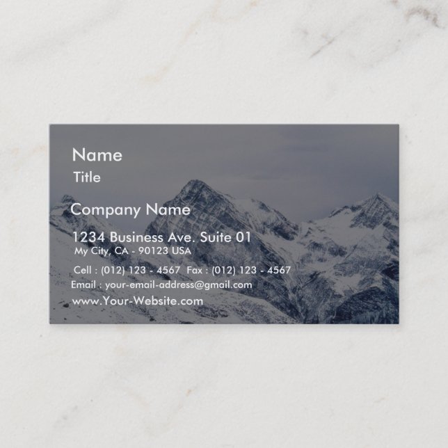 Alp Mountains In Snow Business Card (Front)