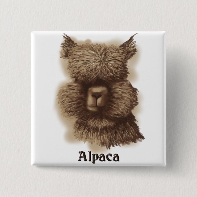 Alpaca 15 Cm Square Badge (Front)