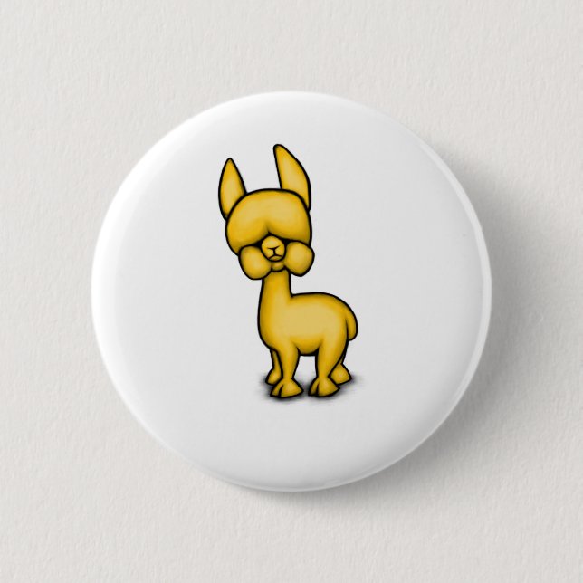 Alpaca 6 Cm Round Badge (Front)