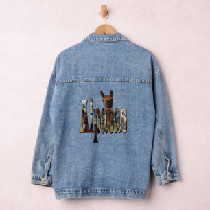 "Alpaca: A Furry Friend Behind the Name" Denim Jacket