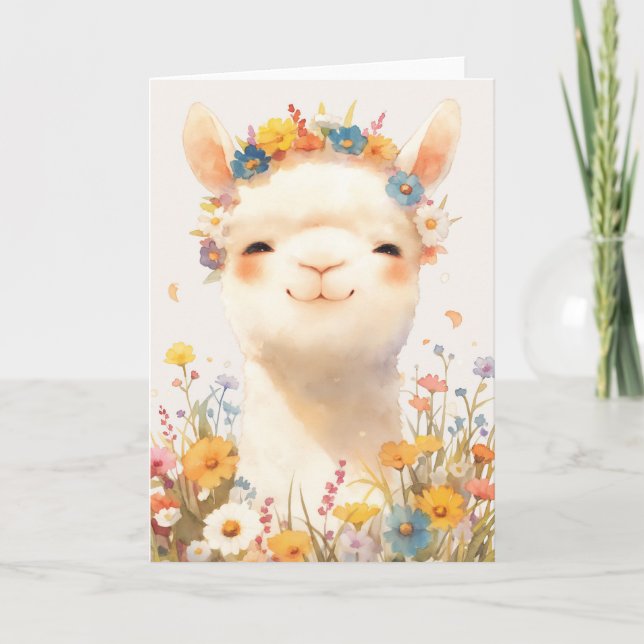 Alpaca A Meadow of Joy Card (Front)