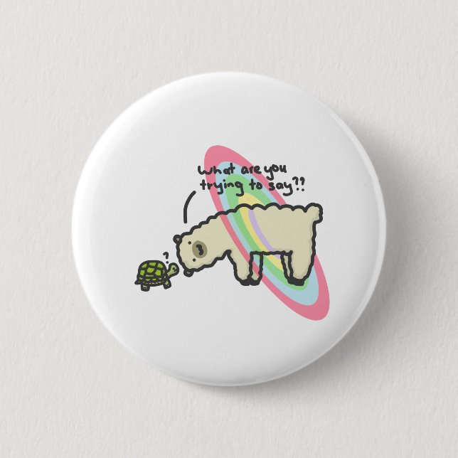 Alpaca and Tortoise 6 Cm Round Badge (Front)