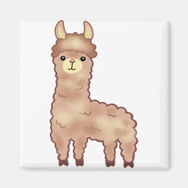 Alpaca animal cartoon artwork magnet (Front)