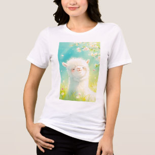 Alpaca Basking in the Floral Blooms Tri-Blend Shirt