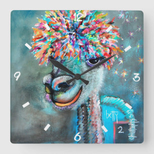 Alpaca - Betty 2 clock-r Square Wall Clock