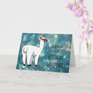 Alpaca Birthday Greetings Card