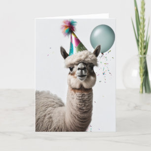 Alpaca Birthday Party Folded Greeting Card