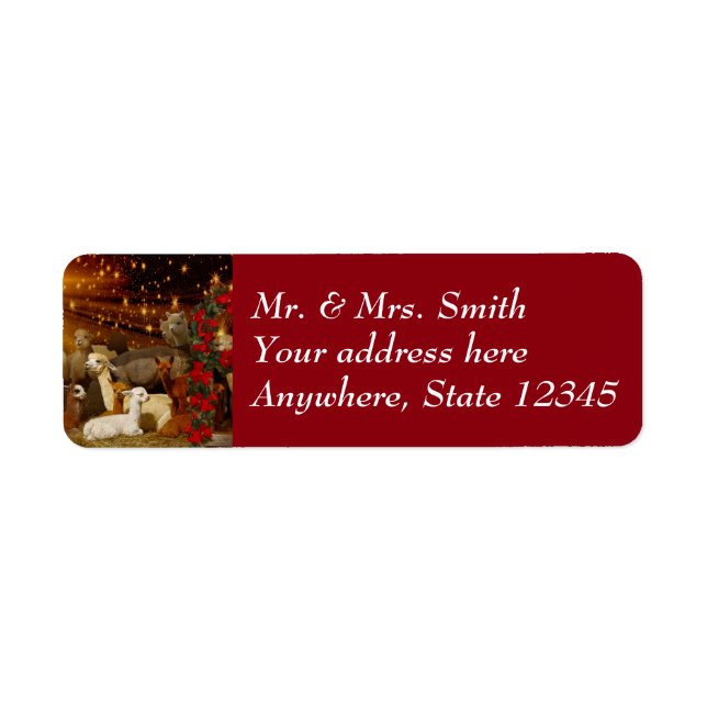 Alpaca Christmas Address Labels (Front)