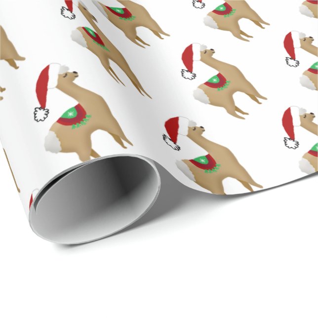 Alpaca Christmas Gift Wrapping Paper (Roll Corner)