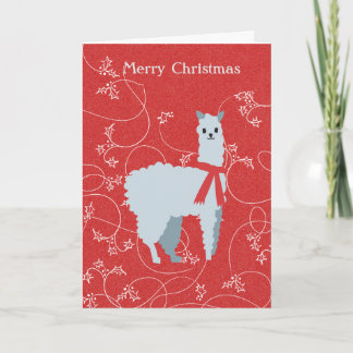 Alpaca Christmas Holiday Card