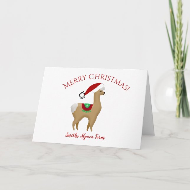 Alpaca Christmas Holiday Card (Front)