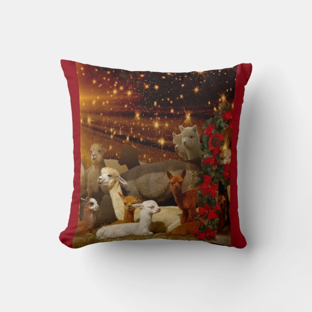 Alpaca Christmas Pillow (Front)