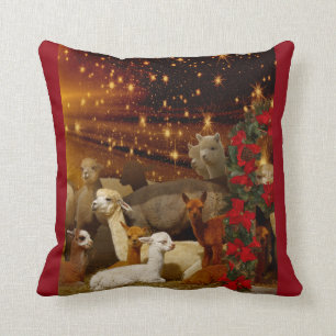 Alpaca Christmas Pillow