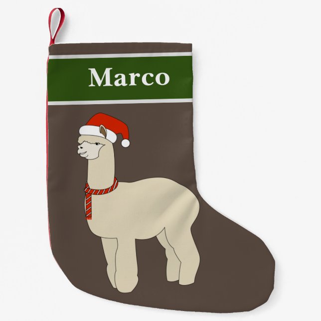 Alpaca Christmas Special Small Christmas Stocking (Front)