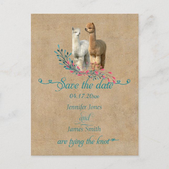 Alpaca Country Save the Date Postcards (Front)