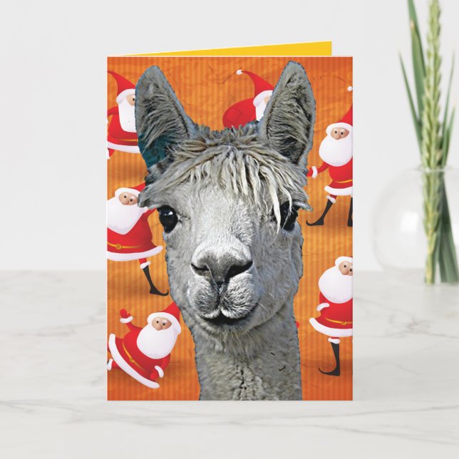 Alpaca Custom YouBeaut Designs Christmas Holiday Card (Front)