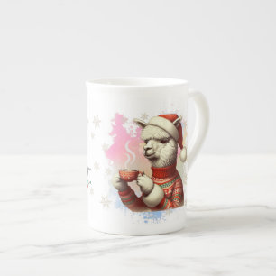 Alpaca Eat Drink & Merry Bone China Mug