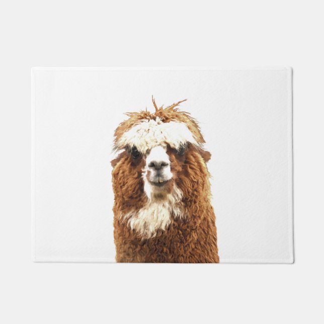 Alpaca Farm Animal Portrait Doormat (Front)