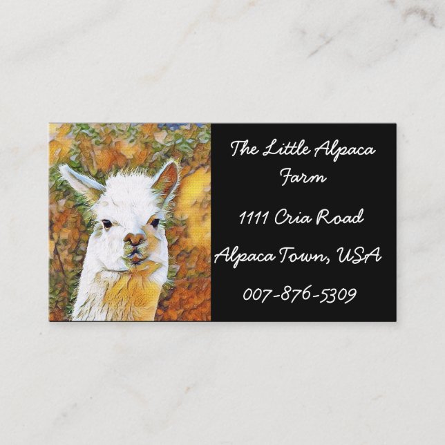 Alpaca Farm Business Card (Front)