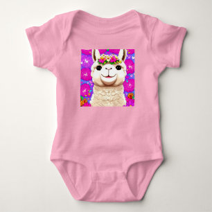 Alpaca Flowers Baby Bodysuit