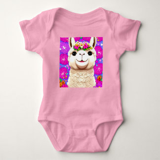 Alpaca Flowers Baby Bodysuit