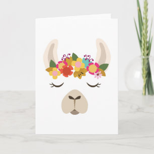 Alpaca & Flowers Pattern Card