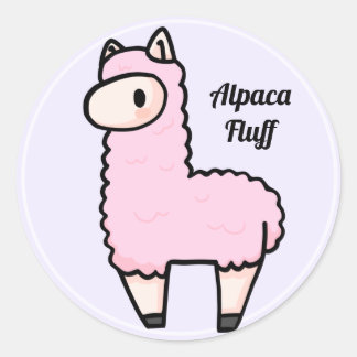Alpaca fluff classic round sticker
