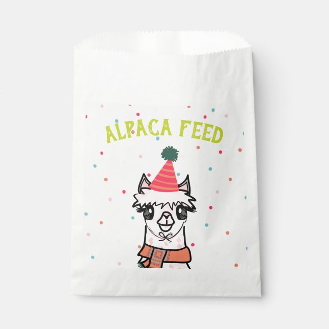 Alpaca Food Fiesta Birthday Favour Bag (Front)