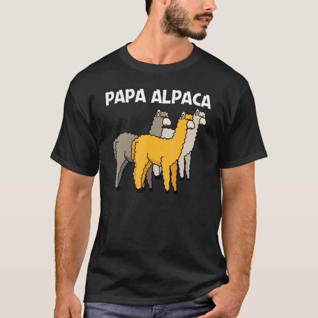 Alpaca For Men Dad Camelid Mammal Animal   T-Shirt (Front)