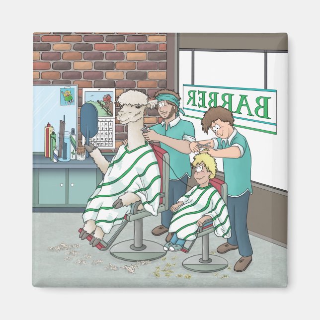 Alpaca haircut  magnet (Front)