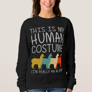 Alpaca Halloween Human Costume Vicuna Llama Easy D Sweatshirt