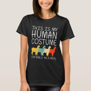 Alpaca Halloween Human Costume Vicuna Llama Easy D T-Shirt