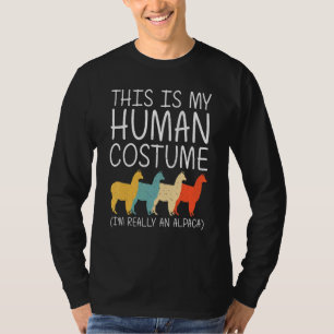 Alpaca Halloween Human Costume Vicuna Llama Easy D T-Shirt