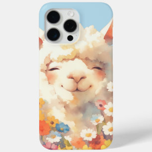 Alpaca Hiding in Flowers iPhone 15 Pro Max Case