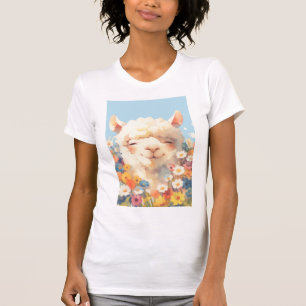 Alpaca Hiding in Flowers T-Shirt