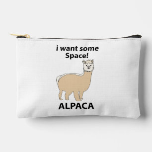 Alpaca I Want Some Space Funny Alpaca Accessory Pouch