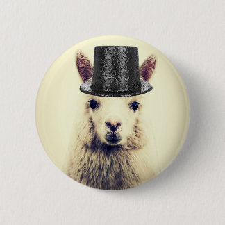 Alpaca in a Tophat 6 Cm Round Badge