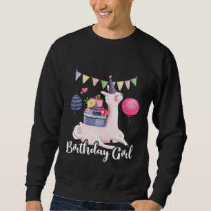 Alpaca Llama Cactus Girls Birthday Animal Lover Cu Sweatshirt
