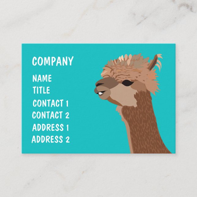 Alpaca Llama Cute Animal   Business Card (Front)