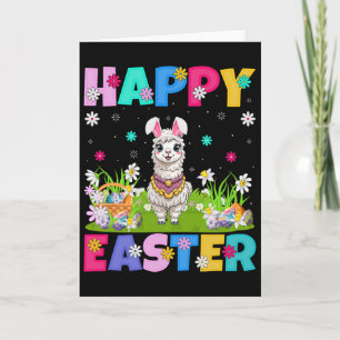 Alpaca Llama Happy Easter Egg Hunt Bunny Ear Alpac Card